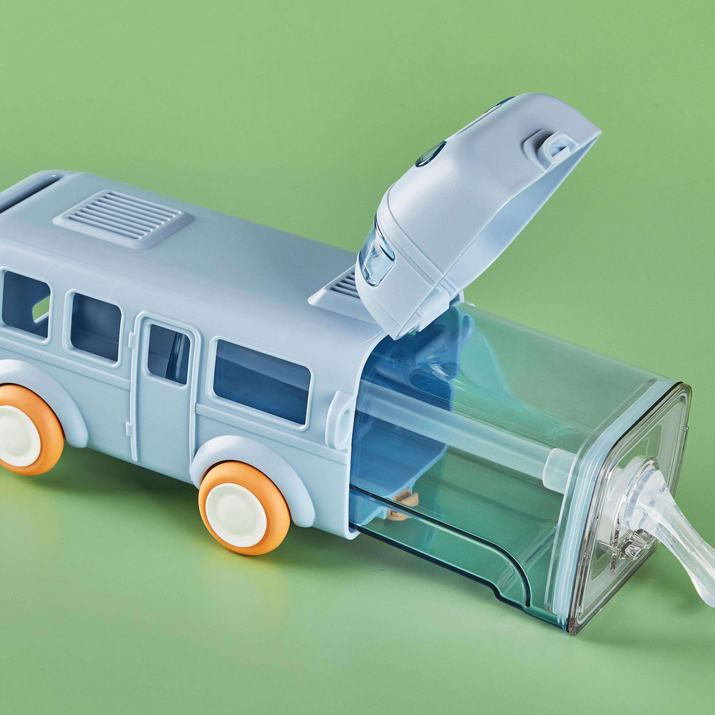 Cartoon Bus Straw Cup Cute Large Capacity Outdoors Car Water Bottle Children Drinkware Bounce Straw Bottle.