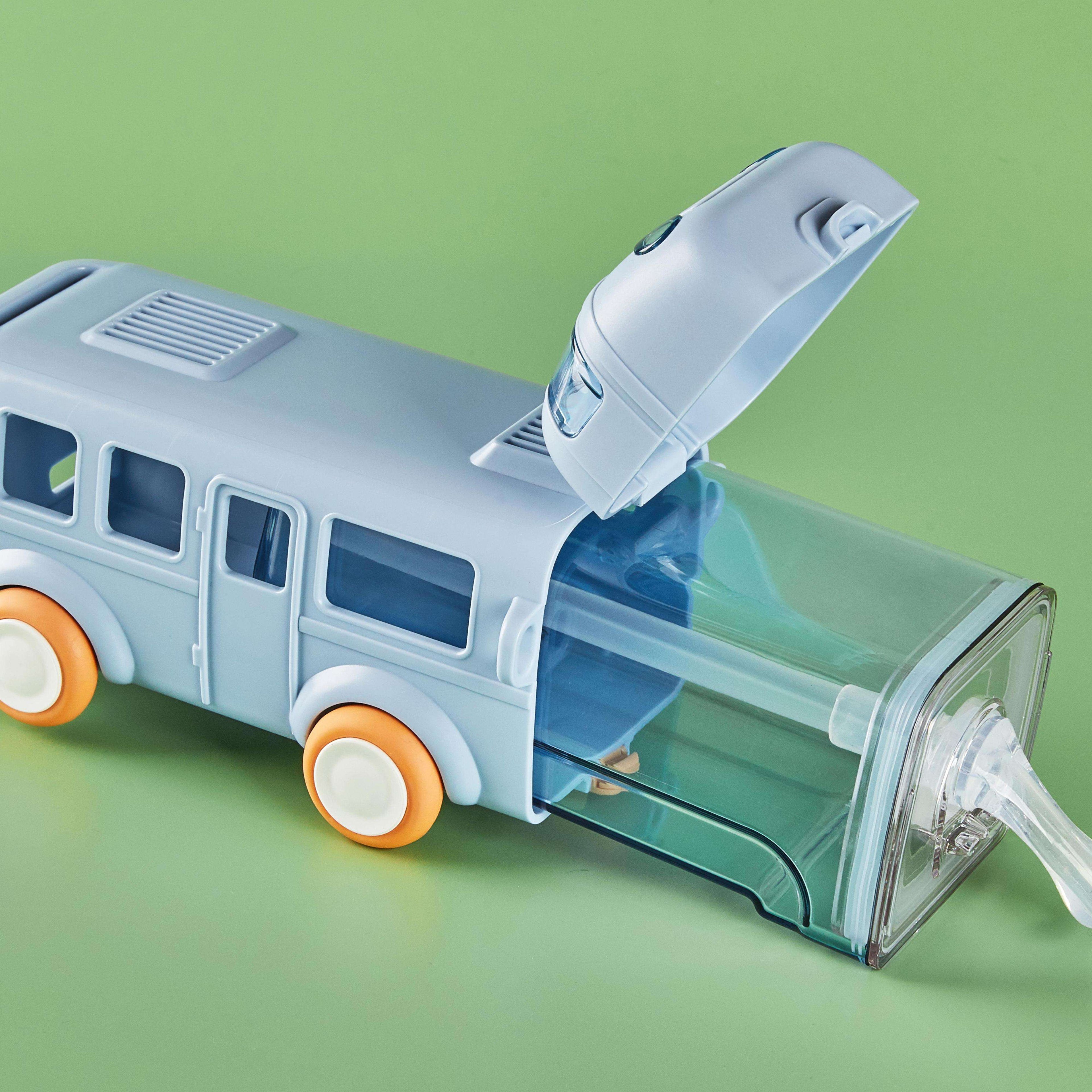 Cartoon Bus Straw Cup Cute Large Capacity Outdoors Car Water Bottle Children Drinkware Bounce Straw Bottle.