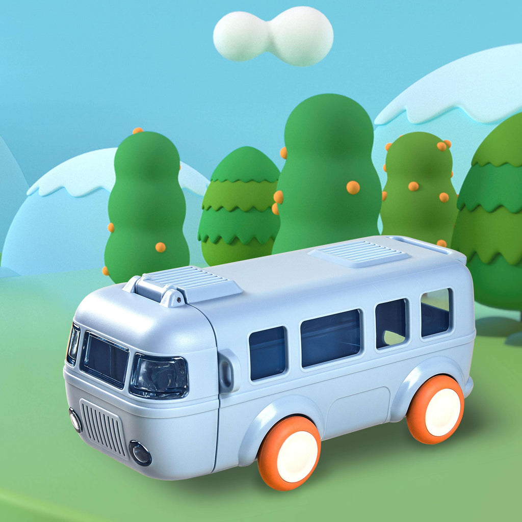 Cartoon Bus Straw Cup Cute Large Capacity Outdoors Car Water Bottle Children Drinkware Bounce Straw Bottle.