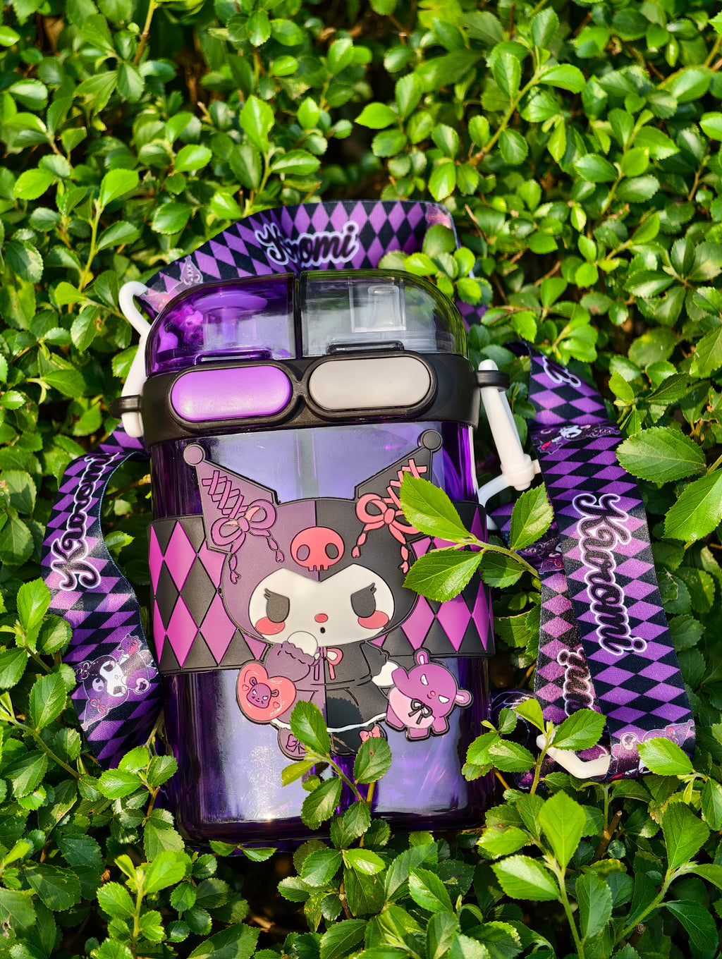 Kids Double Straw Cartoon Water Bottle